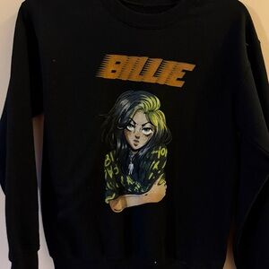Billie Eilish Black and Brown Graphic Sweatshirt